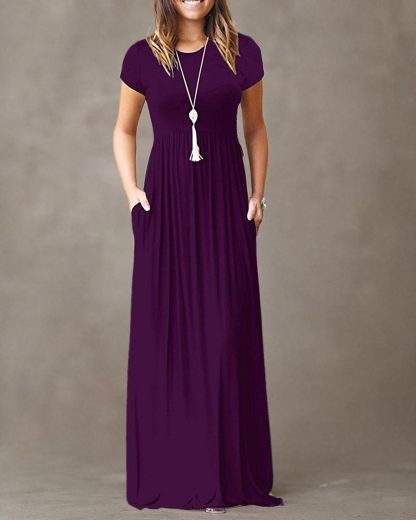 Short Sleeve Loose Maxi Dresses