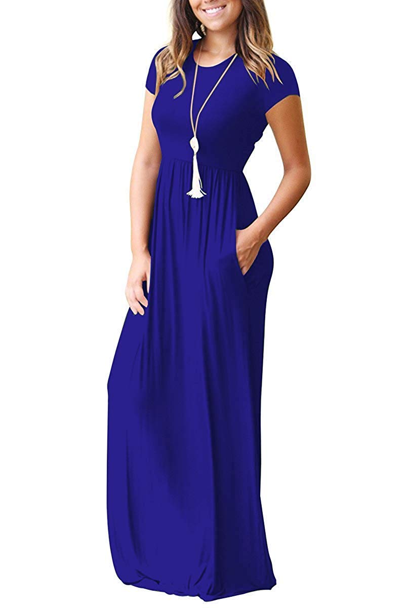 Short Sleeve Loose Maxi Dresses