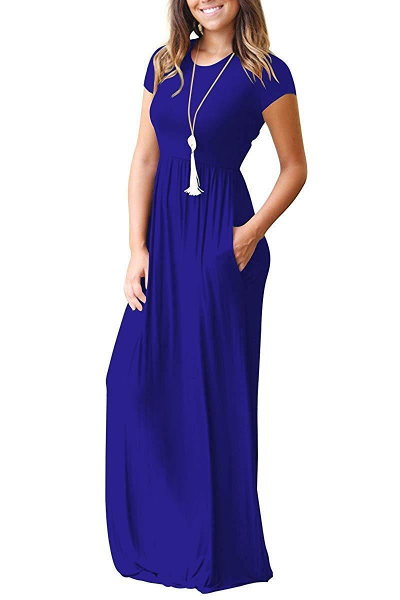 Short Sleeve Loose Maxi Dresses