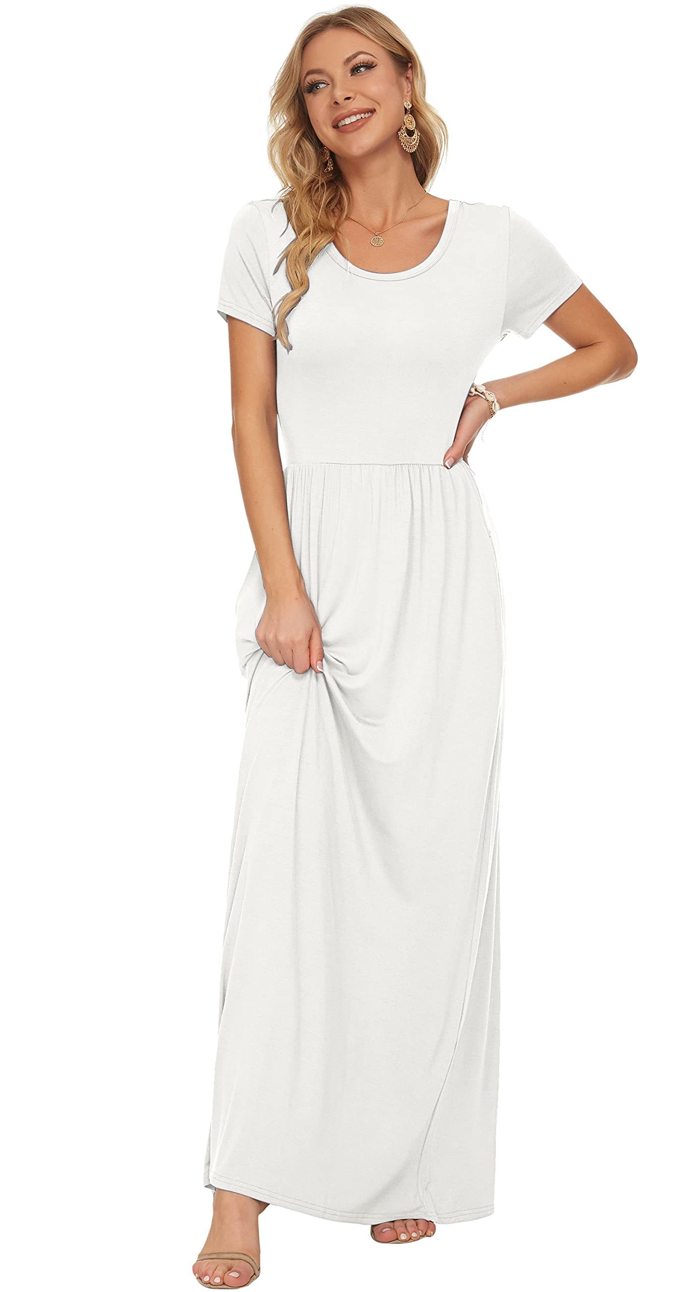 Short Sleeve Loose Maxi Dresses