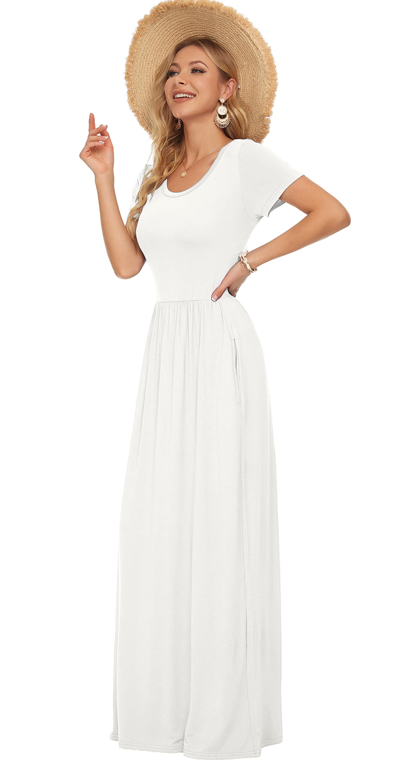 Short Sleeve Loose Maxi Dresses