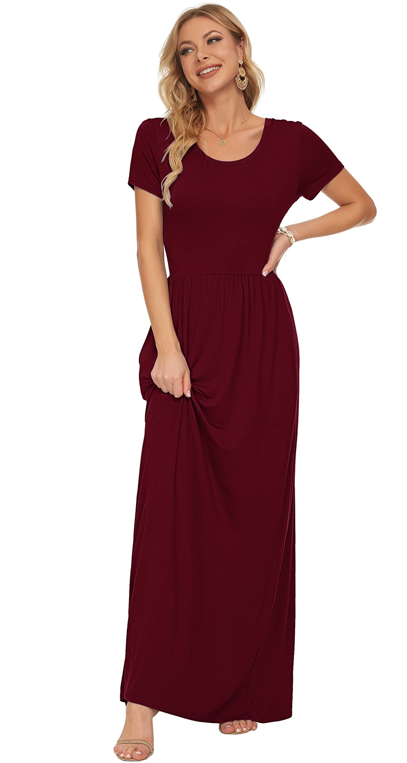 Short Sleeve Loose Maxi Dresses