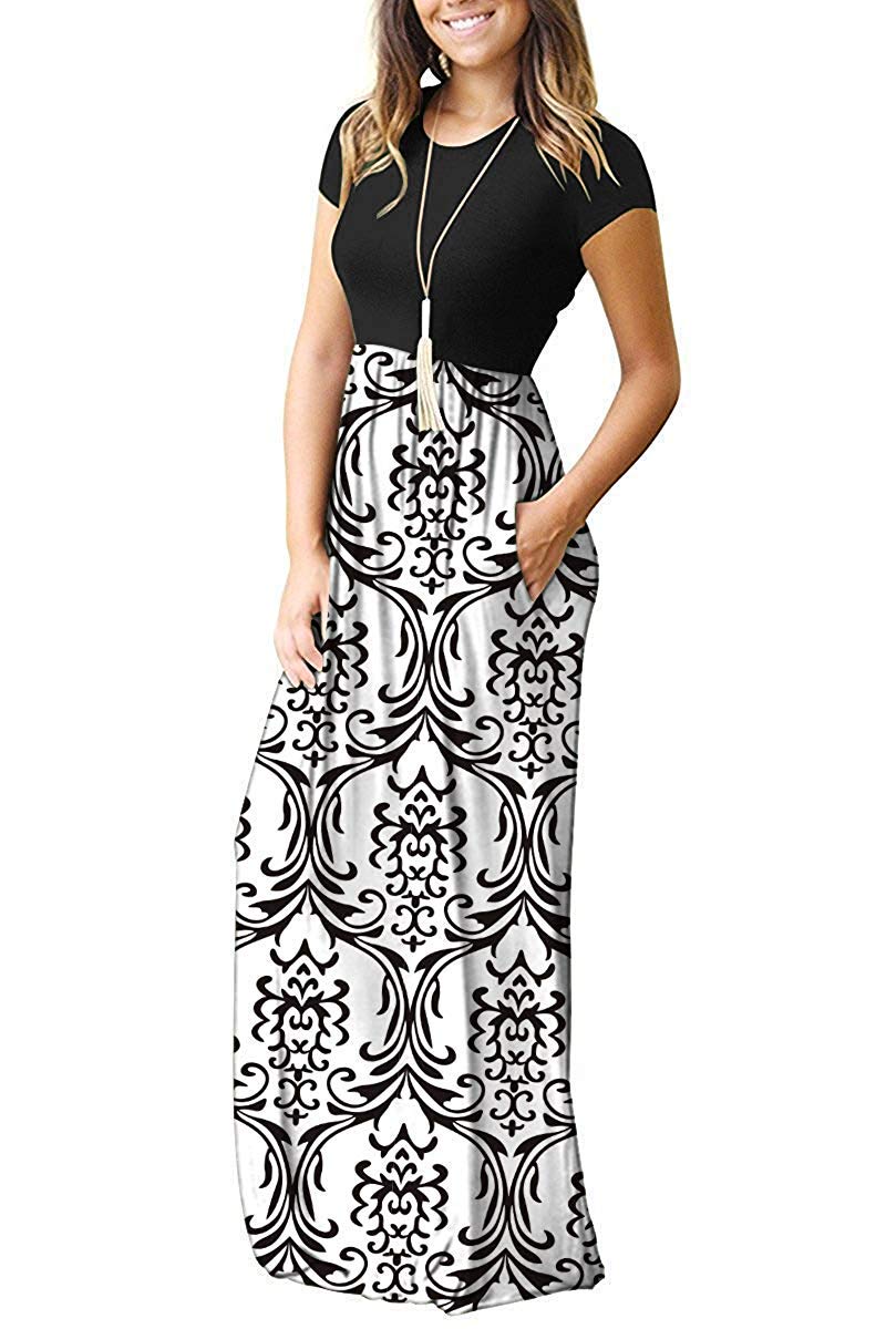 Short Sleeve Loose Maxi Dresses