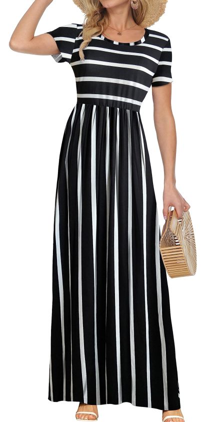 Short Sleeve Loose Maxi Dresses