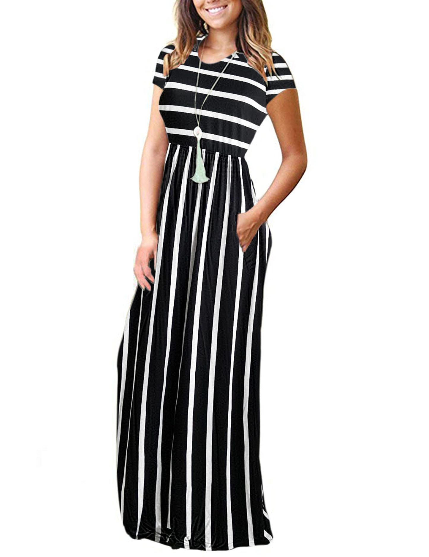 Short Sleeve Loose Maxi Dresses