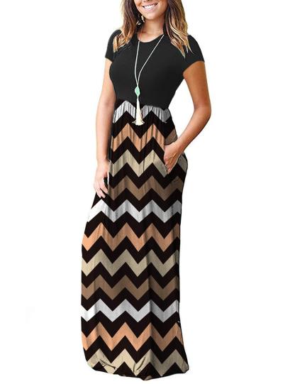 Short Sleeve Loose Maxi Dresses
