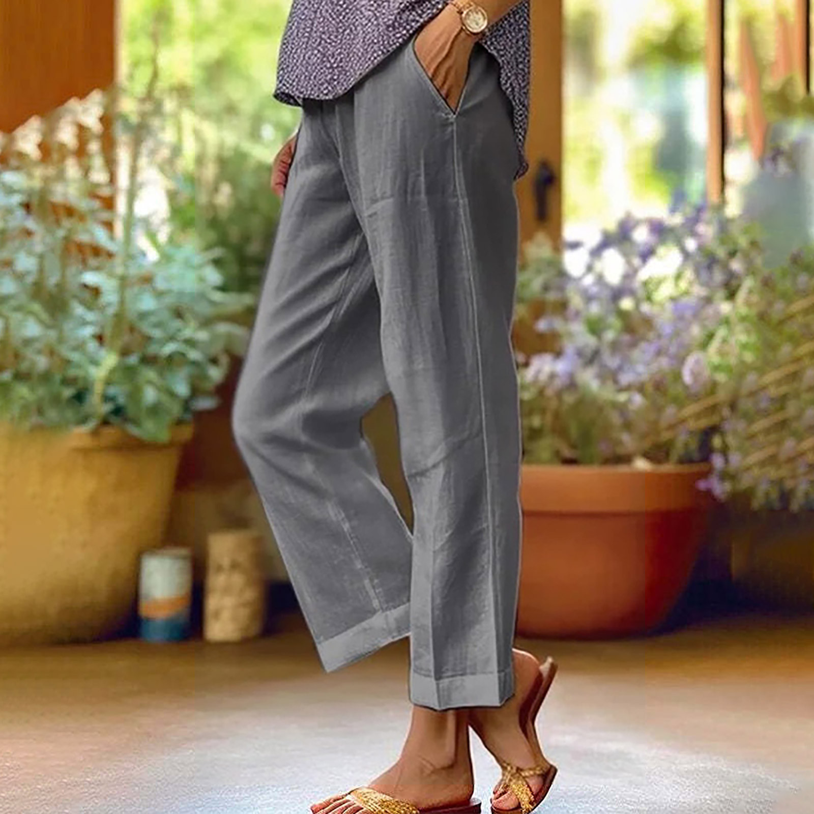Women's Cotton Linen Cropped Pants-??BUY 2 GET FREE SHIPPING??