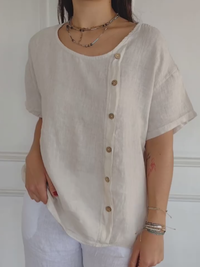 Women's Casual Side Buttons Tops