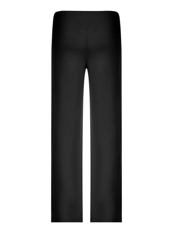 Women's Solid Drawstring Foldover WaistStraight Leg Pants, Pants for Women, FashionCasual Drop Waist Trousers For Daily OutdoorWear, Summer Outfits 2024