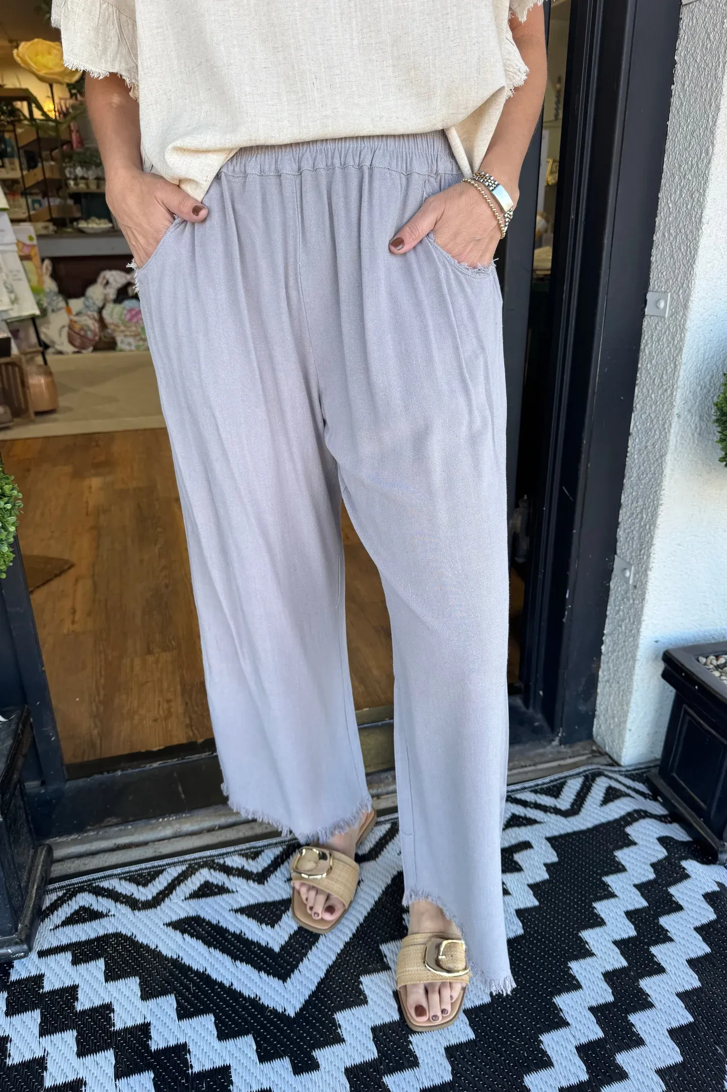 WOMEN'S SUMMER CAPRI WIDE LEG FLOWER PANTS