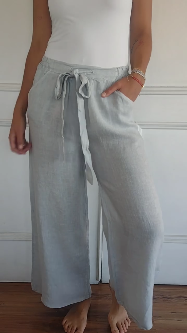 Women's Casual Linen Pants With Porket