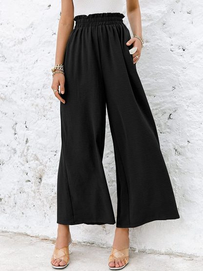 Awoscut Women High Waisted Straight Leg Pants Wide Leg Casual Summer Trouser Comfy Office Work Relaxed Fit Lounge Sweatpants