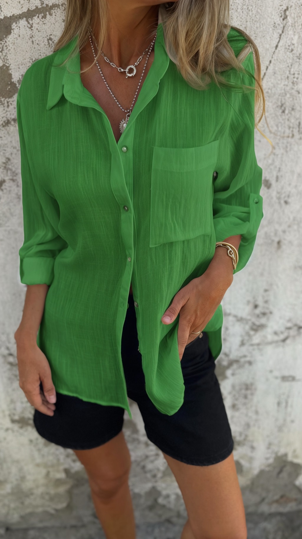 Women's Casual Cotton and linen shirt