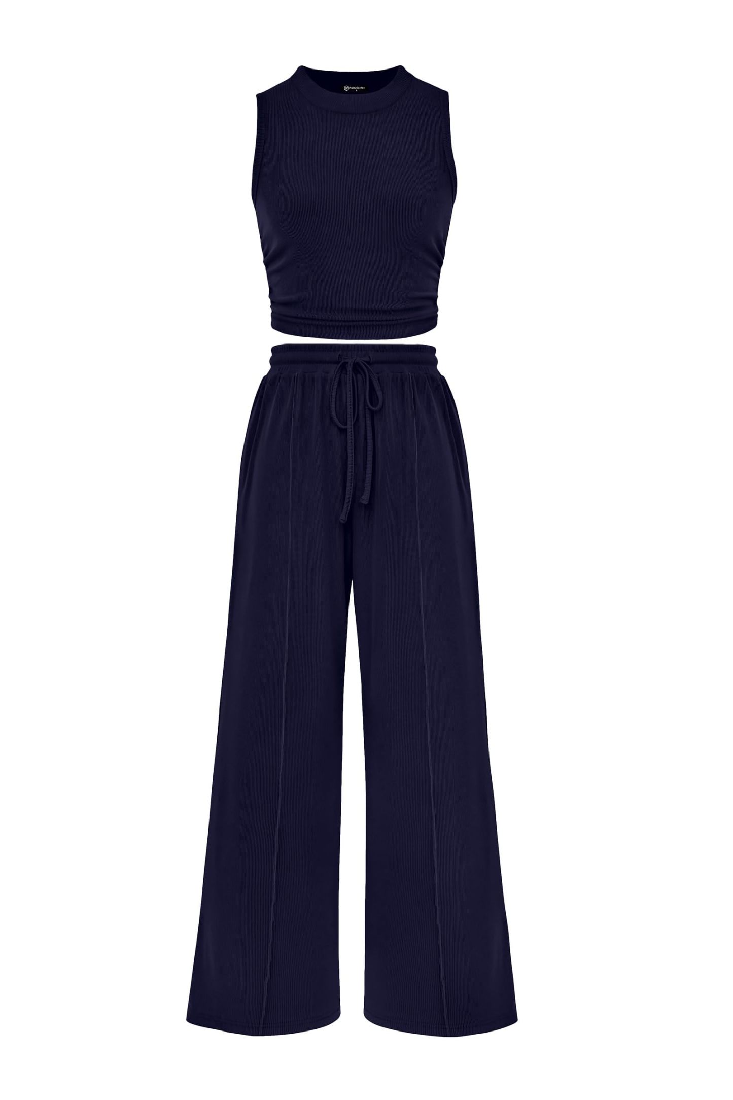 Women 2025 Summer Sleeveless Tank Ribbed 2 Piece Sets-Beach Vacation Summer Lounge Wear Outfits