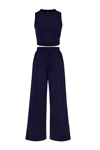Women 2025 Summer Sleeveless Tank Ribbed 2 Piece Sets-Beach Vacation Summer Lounge Wear Outfits