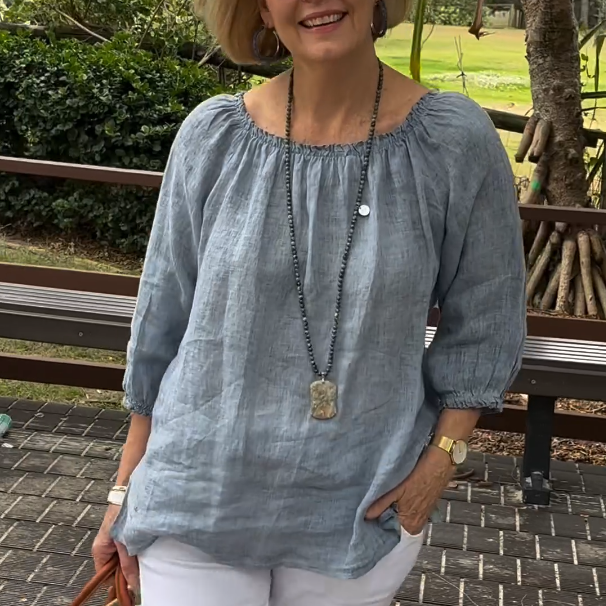 2024 New Women's Casual Cotton Linen Shirt Top