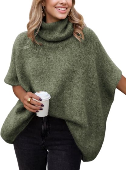 ??2024 Christmas??Women's Turtleneck Cropped Sweater Knit Top
