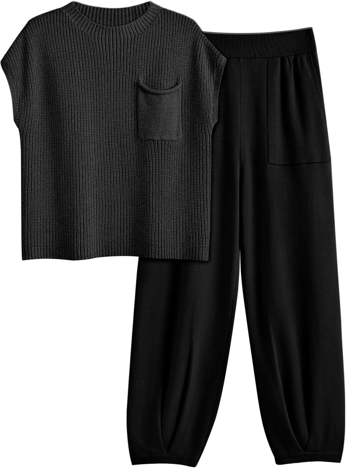 2 Piece Knit Sets For Women Trendy Sweatsuit Sets