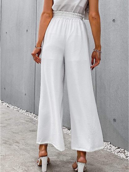 Awoscut Women High Waisted Straight Leg Pants Wide Leg Casual Summer Trouser Comfy Office Work Relaxed Fit Lounge Sweatpants