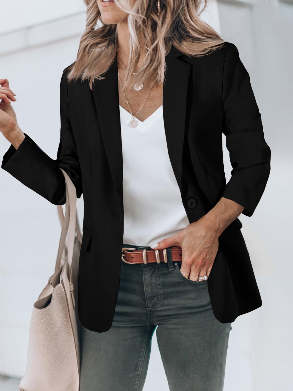 Open Front Long Sleeve Blazer