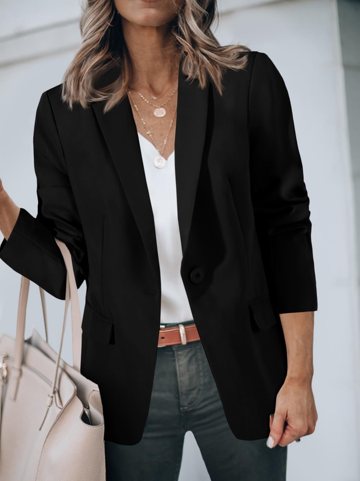 Open Front Long Sleeve Blazer