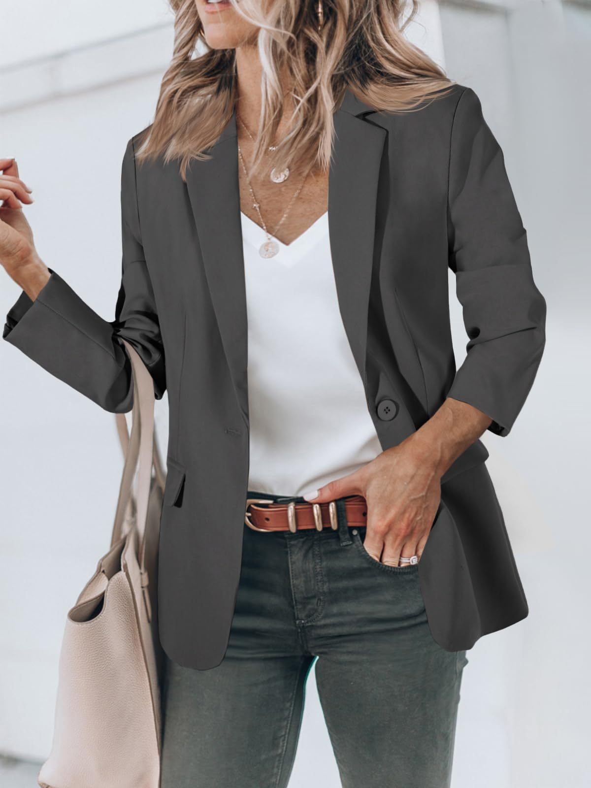 Open Front Long Sleeve Blazer
