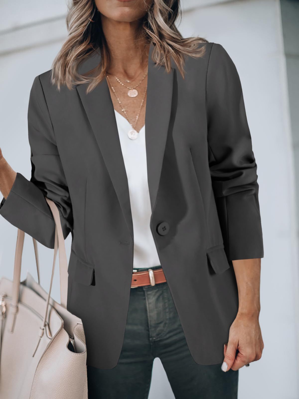 Open Front Long Sleeve Blazer