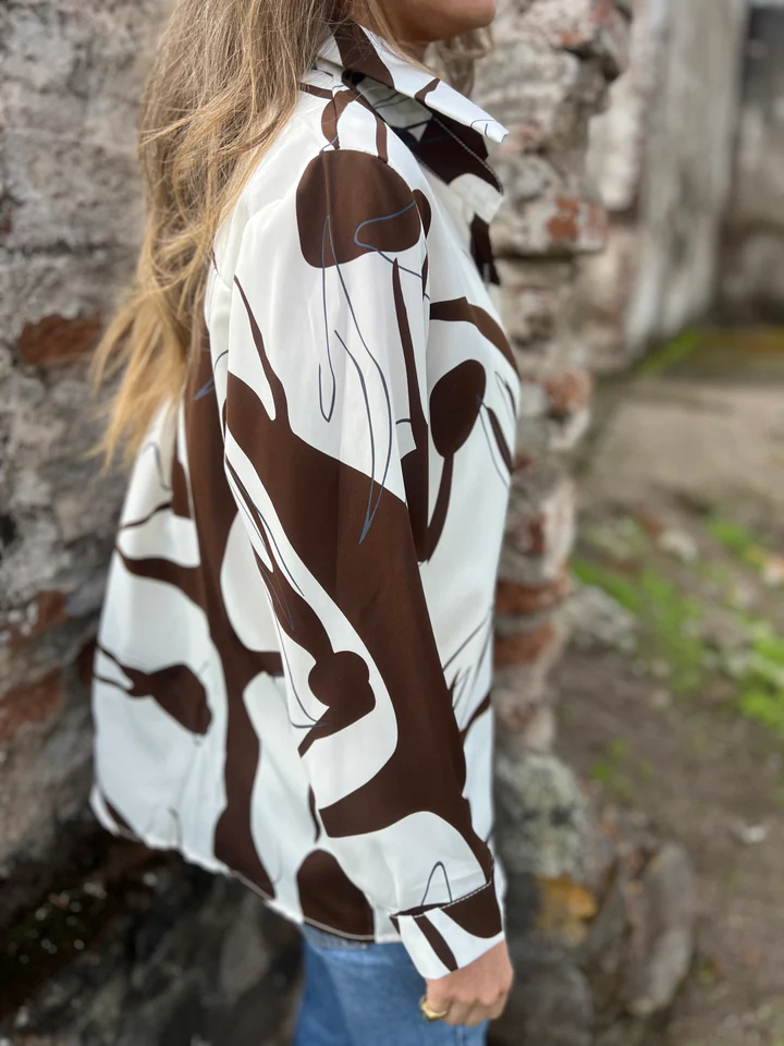 CLEARANCE SALE🔥Abstract Print Long Sleeve Button Down Shirt