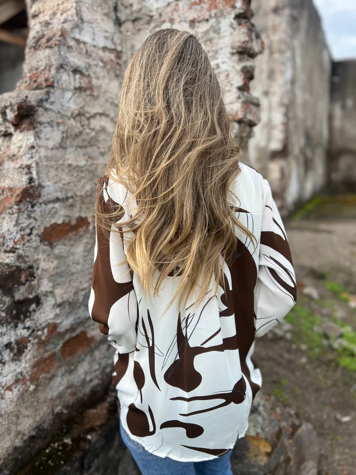 CLEARANCE SALE🔥Abstract Print Long Sleeve Button Down Shirt