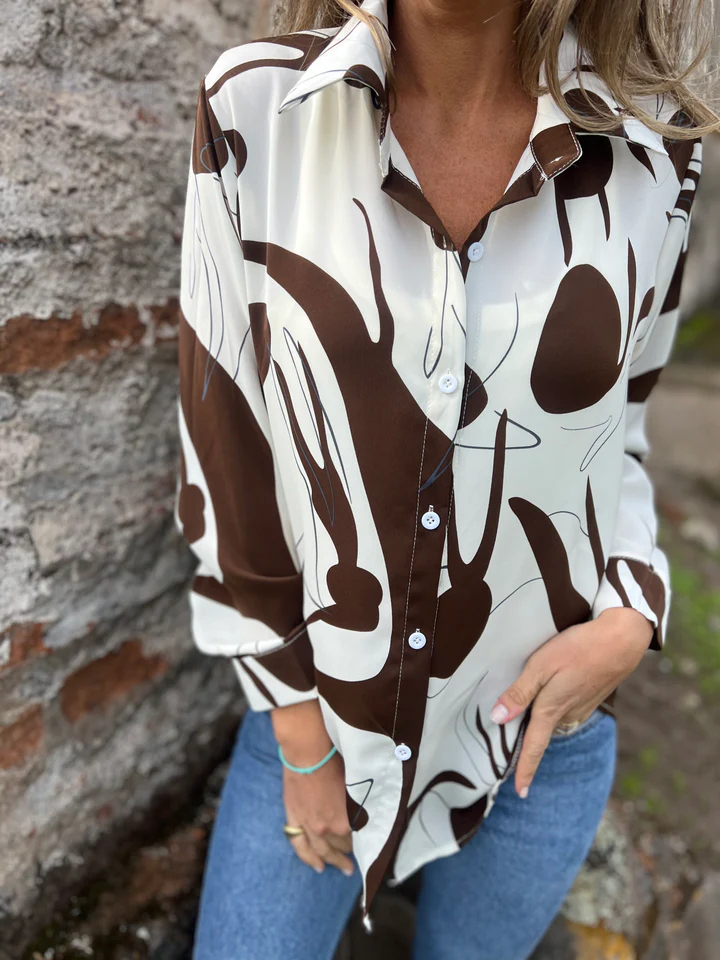 CLEARANCE SALE🔥Abstract Print Long Sleeve Button Down Shirt