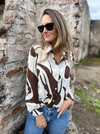 CLEARANCE SALE🔥Abstract Print Long Sleeve Button Down Shirt