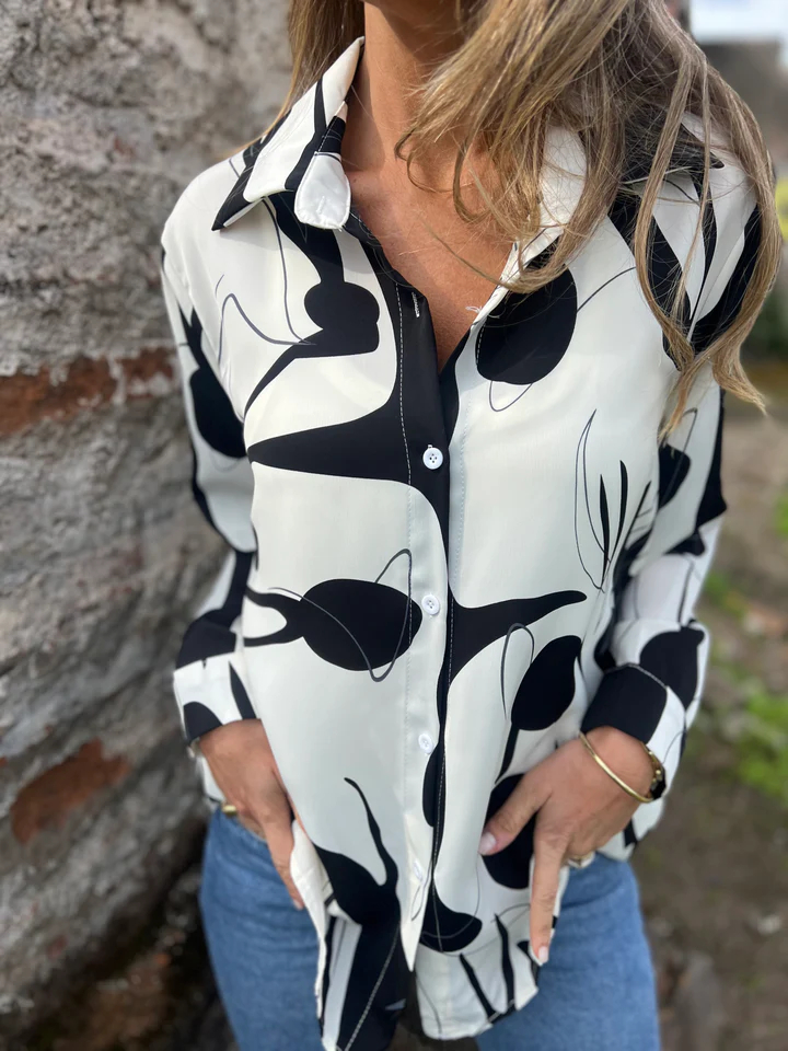 CLEARANCE SALE🔥Abstract Print Long Sleeve Button Down Shirt