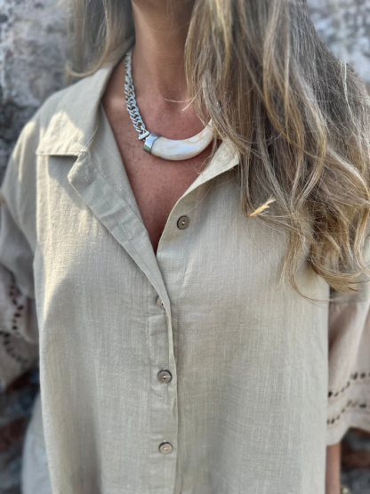 Puff Sleeve V-Neck Blouse