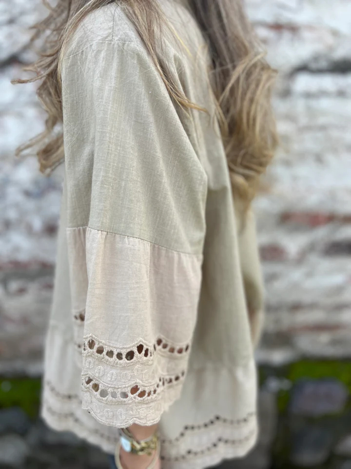 Puff Sleeve V-Neck Blouse