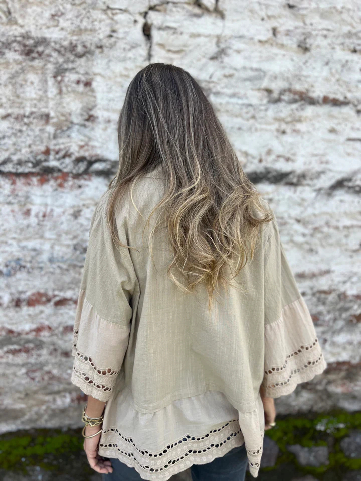 Puff Sleeve V-Neck Blouse