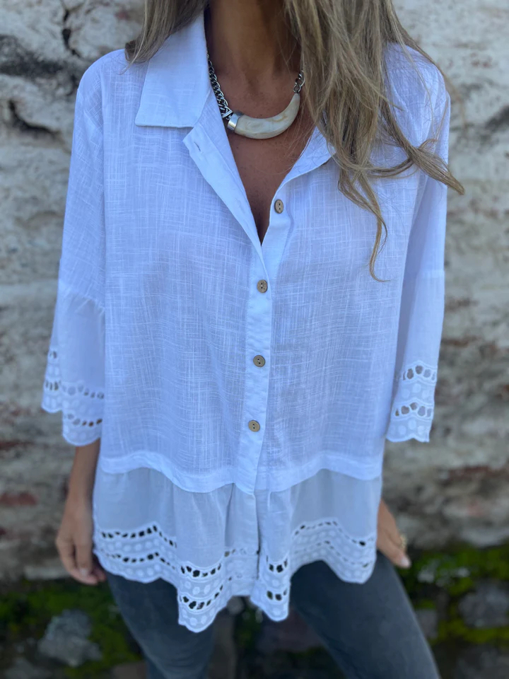 Puff Sleeve V-Neck Blouse