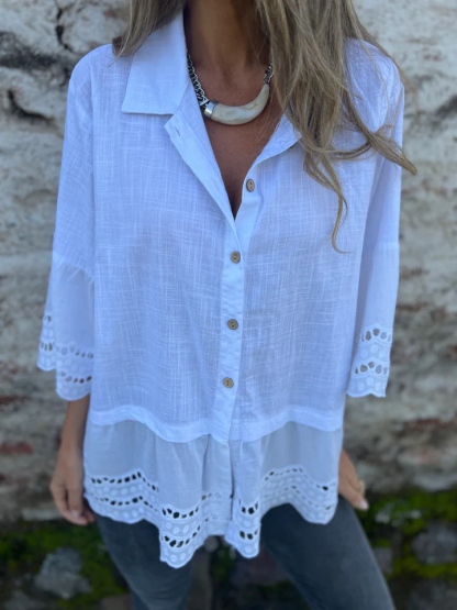 Puff Sleeve V-Neck Blouse