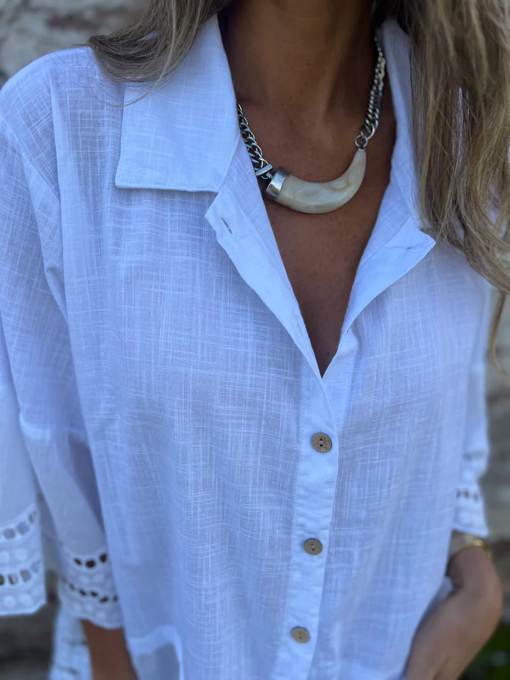 Puff Sleeve V-Neck Blouse
