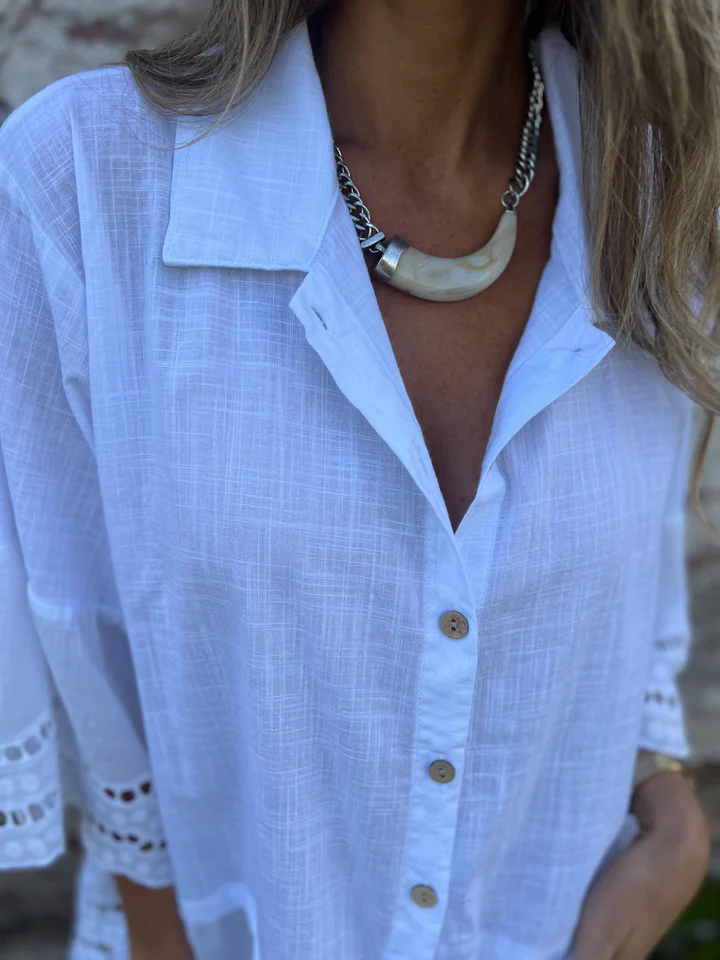 Puff Sleeve V-Neck Blouse