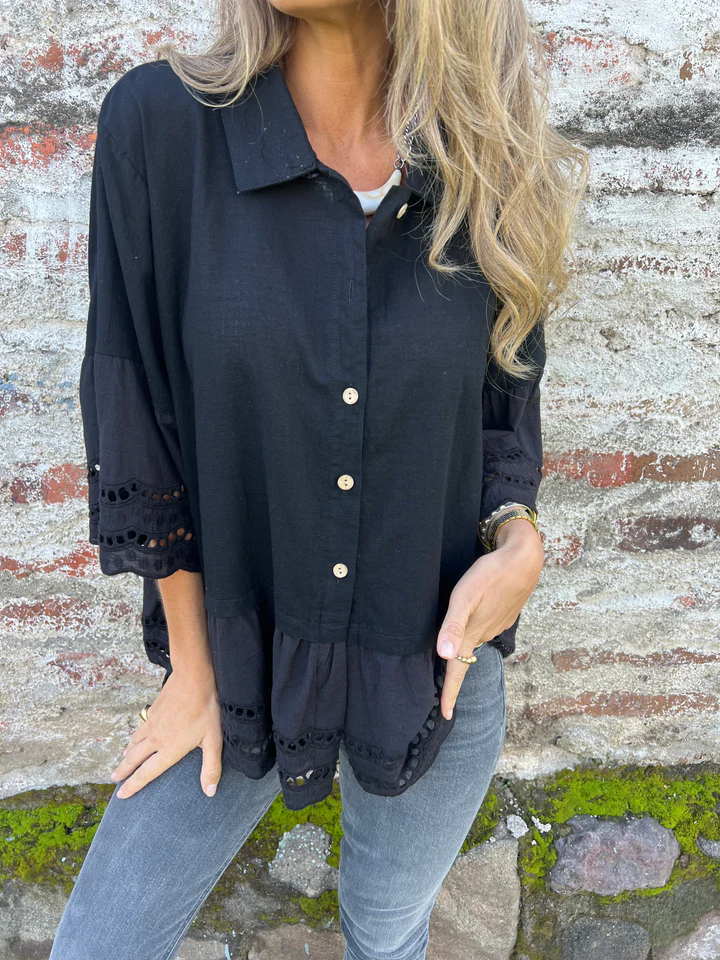Puff Sleeve V-Neck Blouse