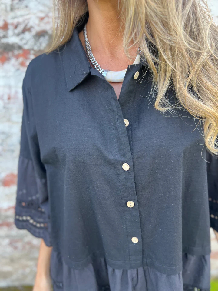 Puff Sleeve V-Neck Blouse