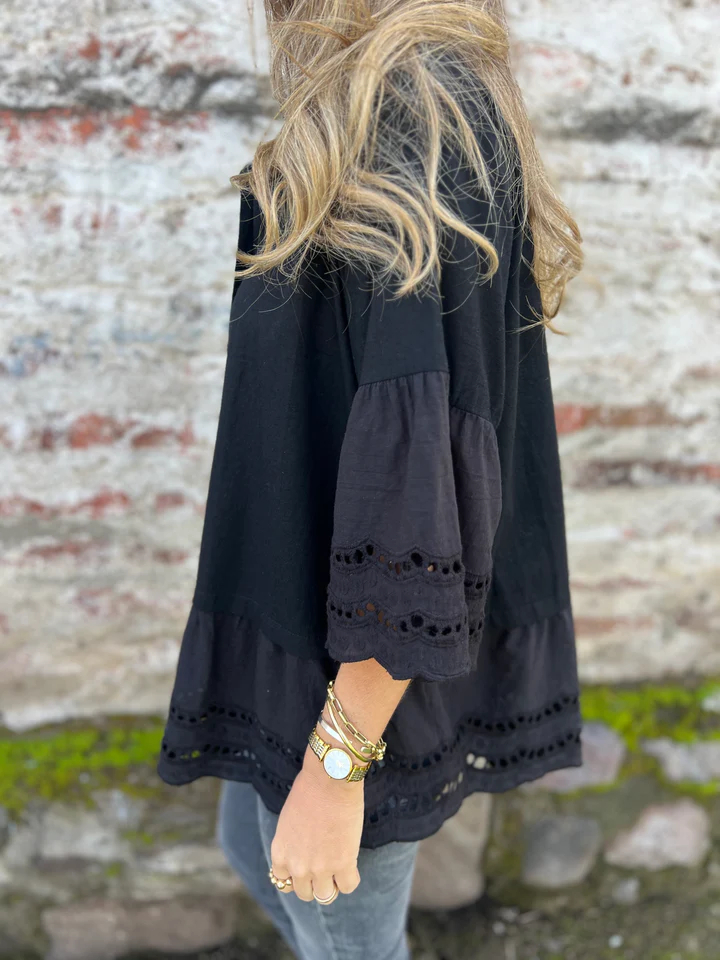 Puff Sleeve V-Neck Blouse