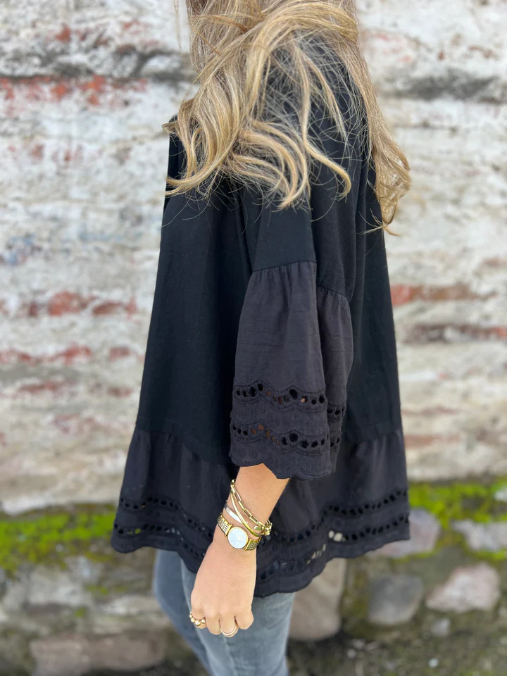 Puff Sleeve V-Neck Blouse