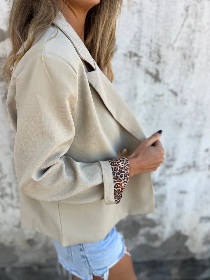 CLEARANCE SALE🔥Leopard Print Lined Short Blazer