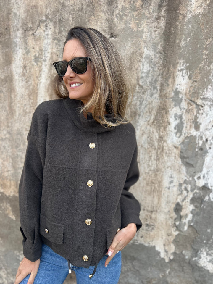 CLEARANCE SALE🔥Oversized Wool Blend Gold Button Jacket