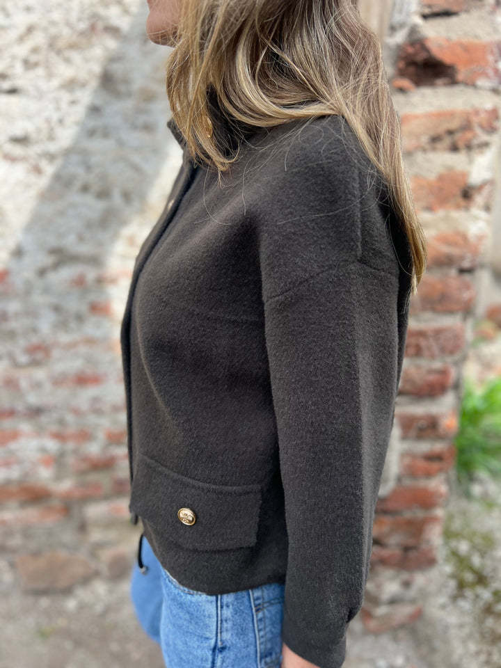 CLEARANCE SALE🔥Oversized Wool Blend Gold Button Jacket