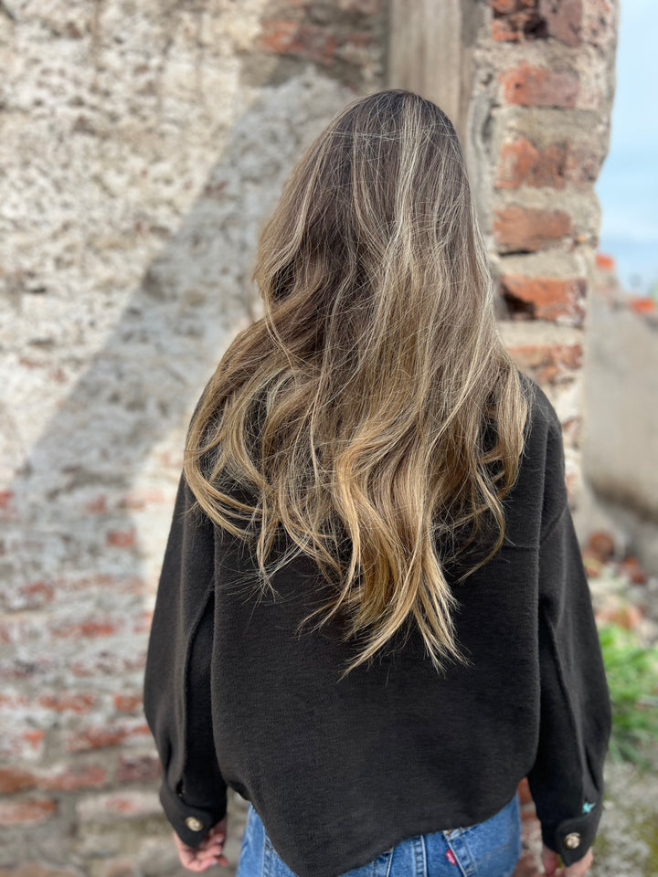 CLEARANCE SALE🔥Oversized Wool Blend Gold Button Jacket