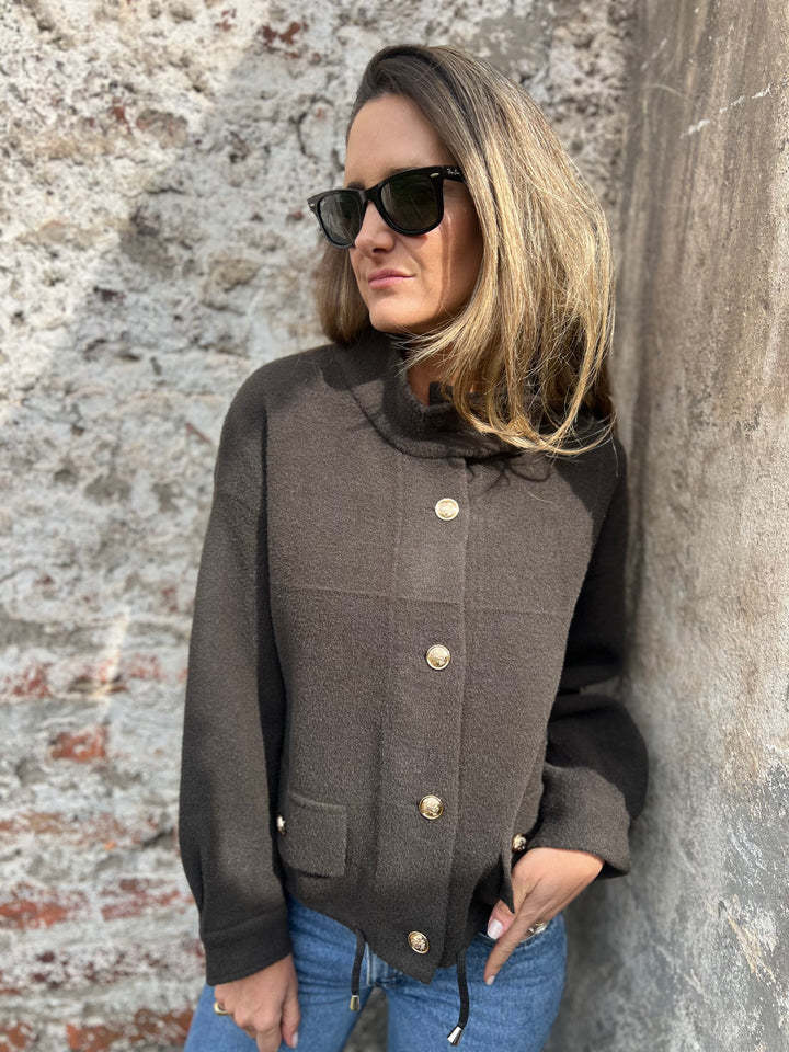 CLEARANCE SALE🔥Oversized Wool Blend Gold Button Jacket