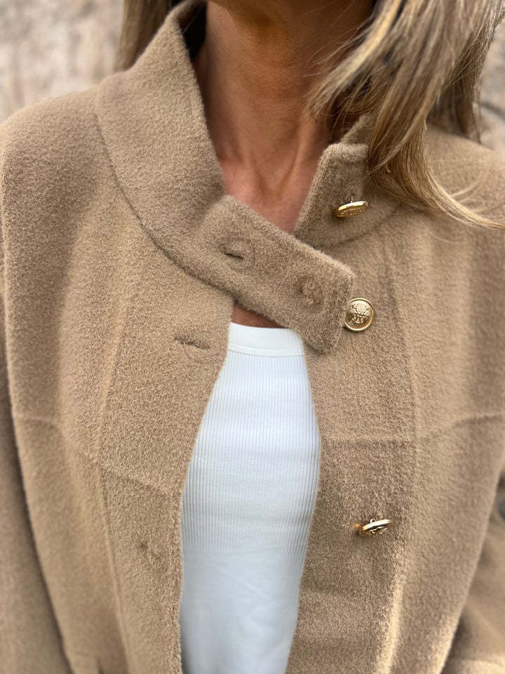 CLEARANCE SALE🔥Oversized Wool Blend Gold Button Jacket