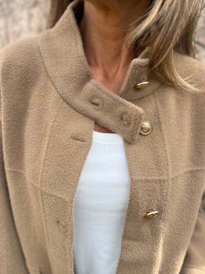 CLEARANCE SALE🔥Oversized Wool Blend Gold Button Jacket